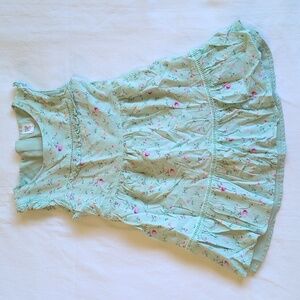 gap kids mint floral rayon dress with lining and ruffles 3T toddler girls